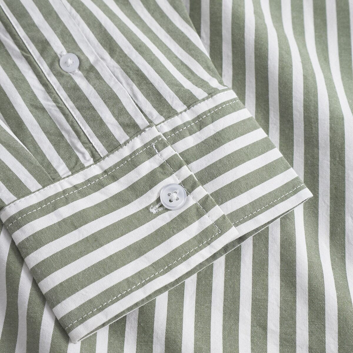 Wood Wood - Double A Day Striped Shirt - Off-White/Green Stripes - Image 6